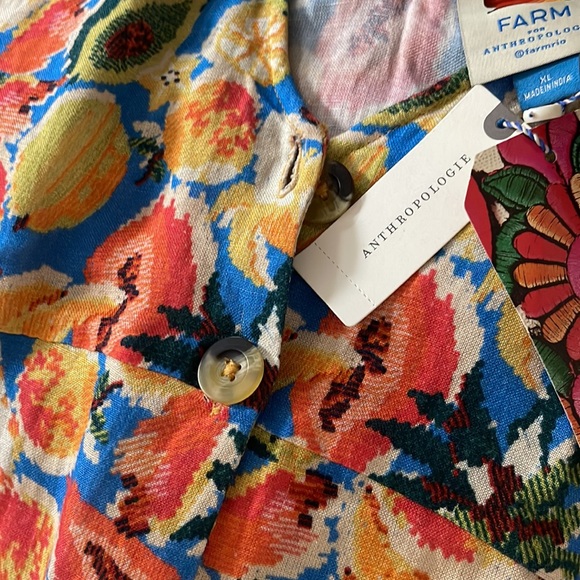 Farm Rio Anthropologie M NWT Fruit Medley Jumpsuit Romper Wide Leg - Picture 6 of 6